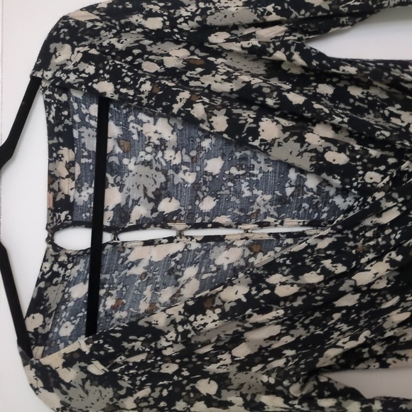 Free people Abstract Print Boho Beachy Romantic ruffled romper Sz m Vacation - Picture 4 of 10